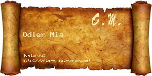 Odler Mia névjegykártya
